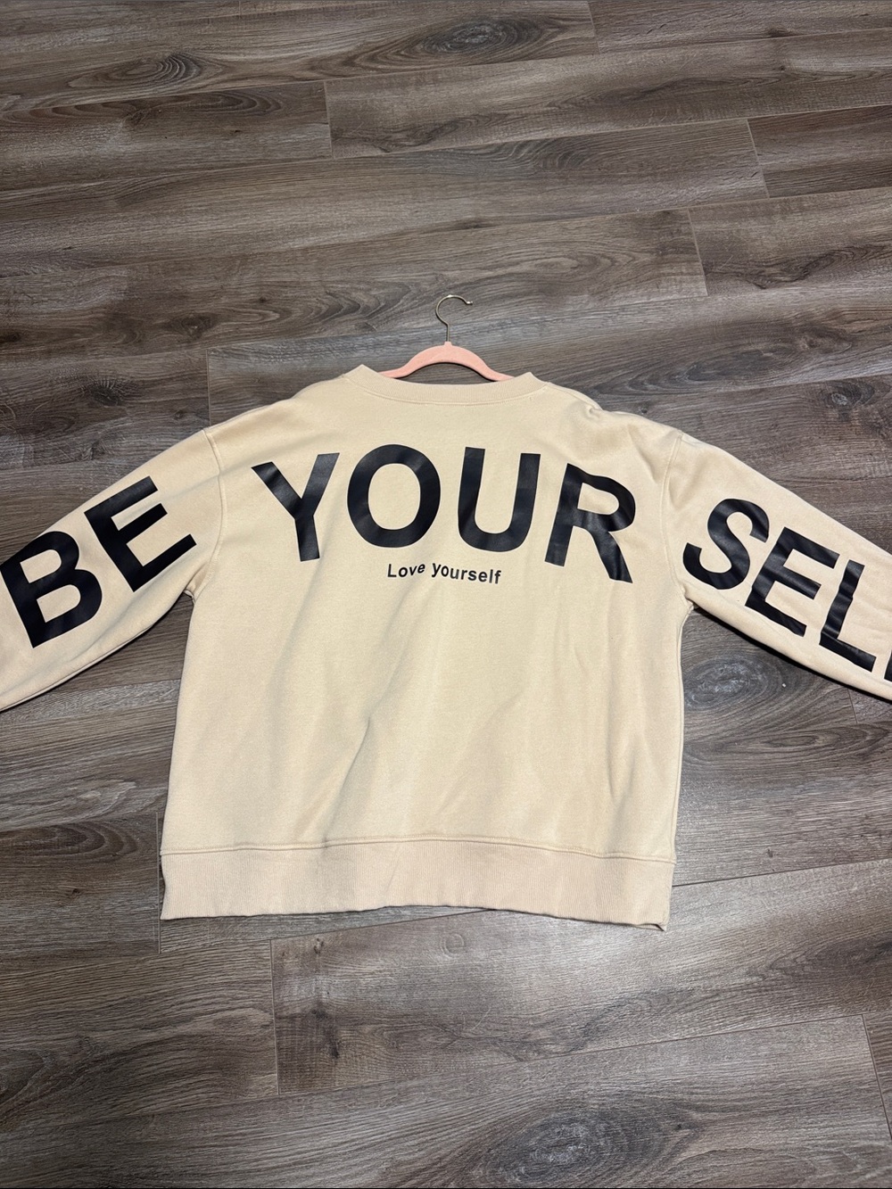 Be Your Self Beige 'Love Yourself' Graphic Sweatshirt